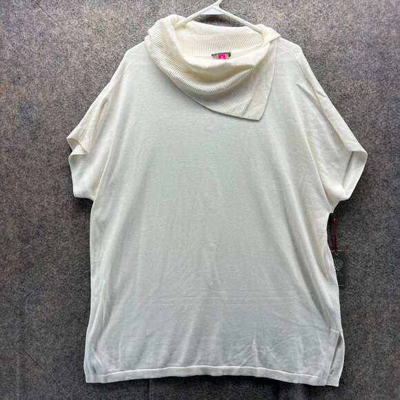 Vince Sweaters - Vince Camuto Sweater Womens 2X Beige Cowl Neck Short Sleeve Lightweight Knit